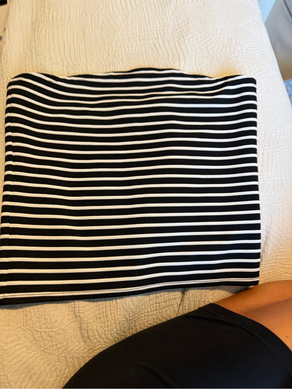 Reformation Black and White Striped Knit Skirt